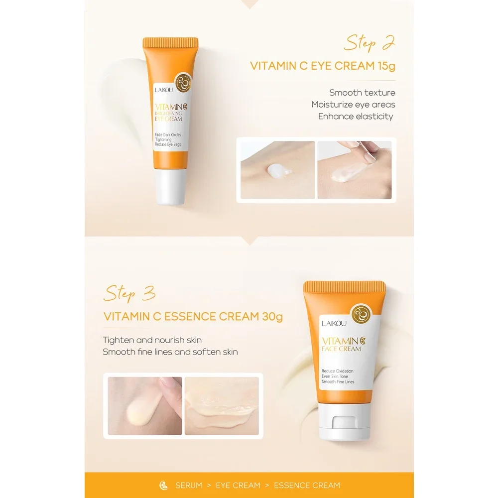 3pcs/Set LAIKOU Vitamin C Faci - Luxury Skincare Wholesale recension och pris